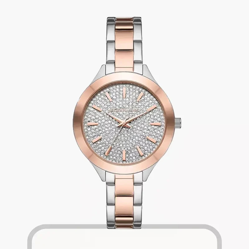 Michael Kors Slim Runway Silver Two-tone Dial Ladies Watch- MK1045